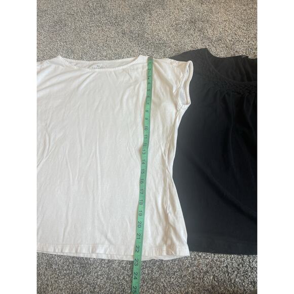 Talbots Women’s Blouse Lot Of 2 White Black Size Large Petite - Picture 10 of 12